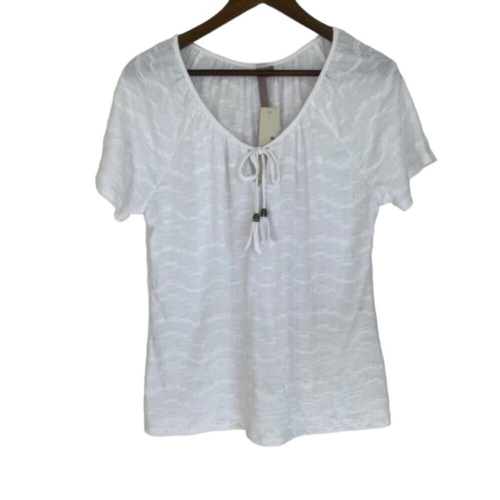 3/$21 Brina & Em White Scoop Neck Blouse - XL  NWT